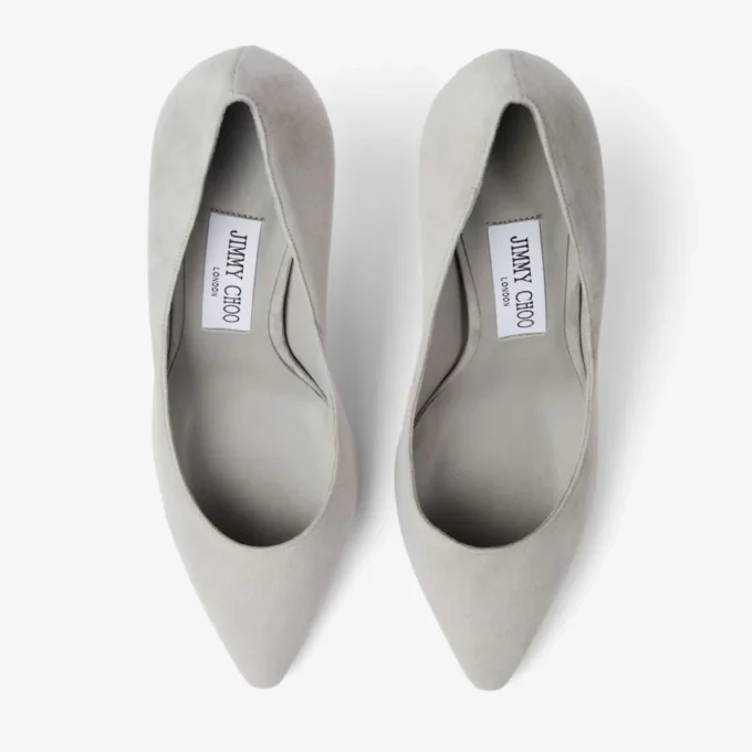 Romy 85 Dove Tonal Suede Pumps
