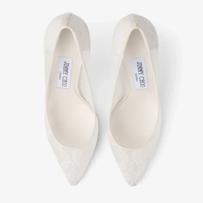Romy 85 Ivory Jimmy Choo Lace Pumps