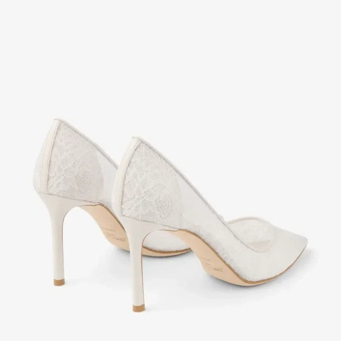 Romy 85 Ivory Jimmy Choo Lace Pumps