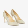 Romy 85 Platinum Ice Dusty Glitter Pointy Toe Pumps