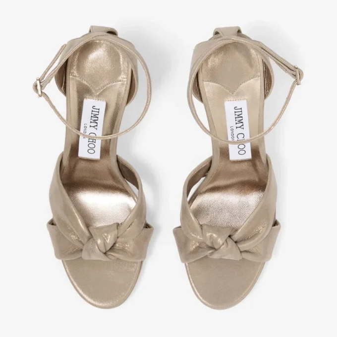 Rosie 100 Gold Shimmer Suede Platform Sandals