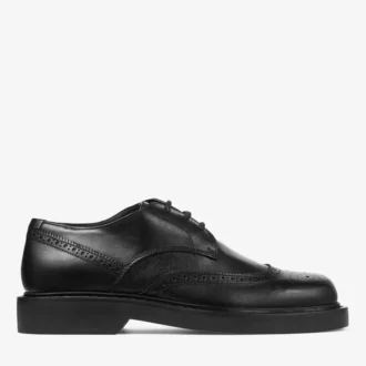 Rowan Brogue Derby Black Vintage Leather Loafer