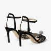 Sacora 85 Black Lace Sandals with Crystal-Embellished Sphere