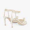 Sacora 85 Ivory Floral Lace Sandals with Pearl Detail