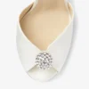 Sacora 85 Ivory Satin Sandals with Crystal-Embellished Sphere