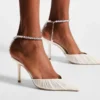 Saeda 85 Ivory Tulle Crystal Pumps