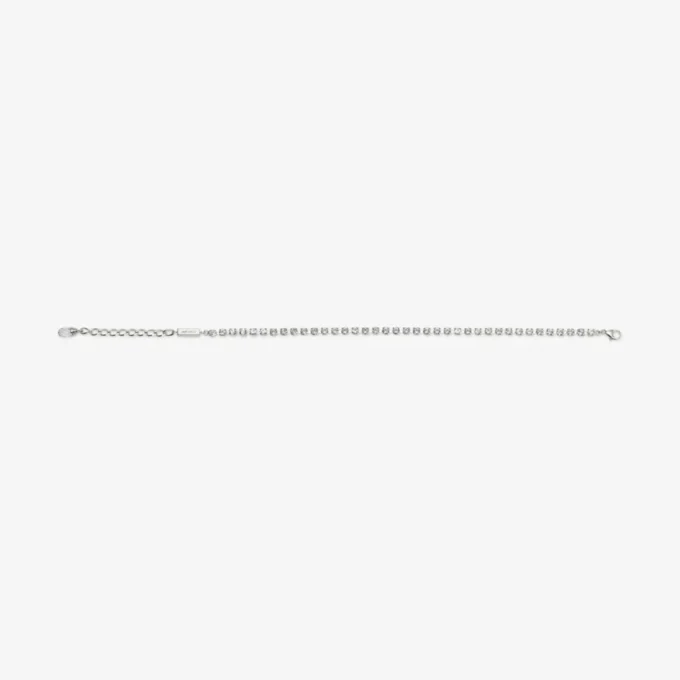 Saeda Anklet Silver-Finish Metal Anklet with Crystal