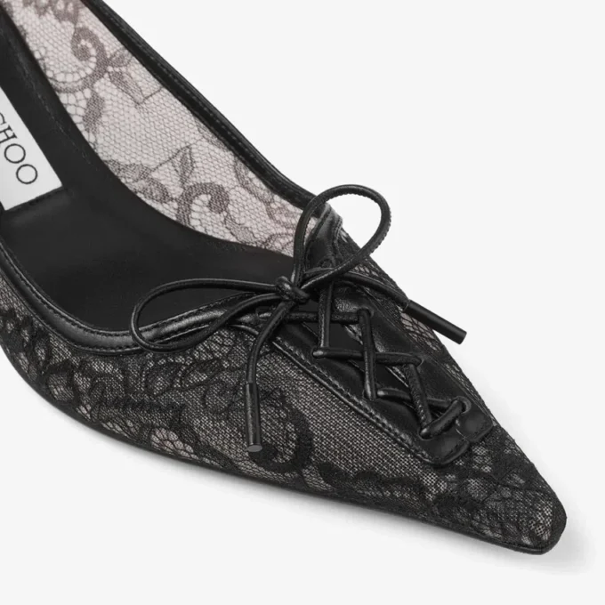 Scarlett 50 Black Jimmy Choo Lace Pumps