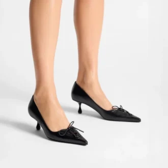 Scarlett 50 Black Nappa Leather Pumps