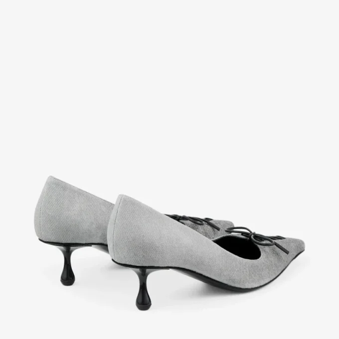 Scarlett 50 Dove Suede Denim Pumps
