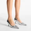 Scarlett 50 Silver Vintage Metallic Leather Pumps