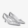 Scarlett 50 Silver Vintage Metallic Leather Pumps