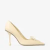 Scarlett 95 Buttermilk Elaphe Printed Leather Pumps