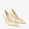 Scarlett 95 Buttermilk Elaphe Printed Leather Pumps
