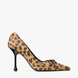 Scarlett 95 Natural Leopard Print Pony Pumps