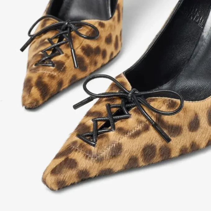 Scarlett 95 Natural Leopard Print Pony Pumps