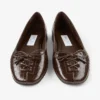 Scarlett Ballerina Chocolate Croc Embossed Leather Ballerina Flats
