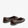 Scarlett Ballerina Chocolate Croc Embossed Leather Ballerina Flats