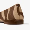 Scarlett Ballerina Chocolate Zebra Printed Pony Ballerina Flats