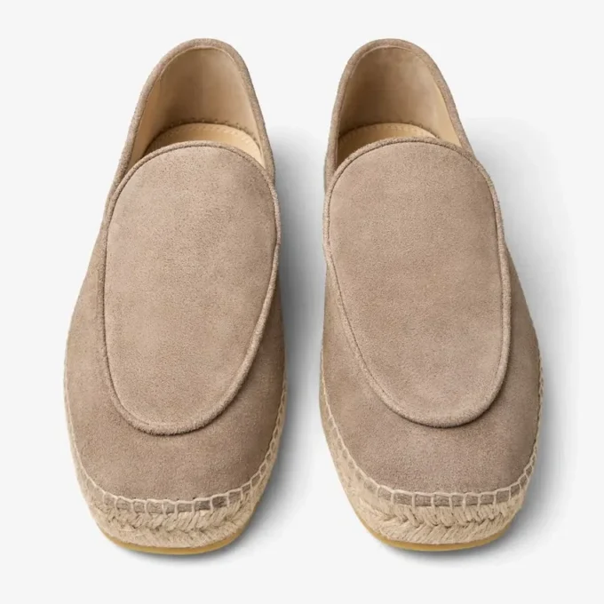 Shenton Espadrille Stone Velvet Suede Espadrilles