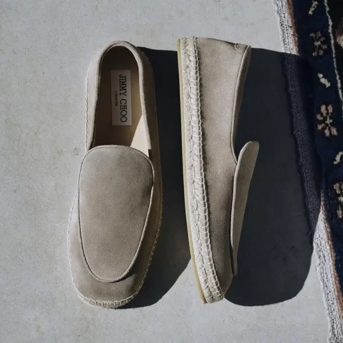 Shenton Espadrille Stone Velvet Suede Espadrilles