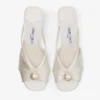 Siva Mule 50 Ivory Satin Mule with Pearl Embellishment