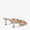 Skye 70 Gold Satin Crystal Sandals