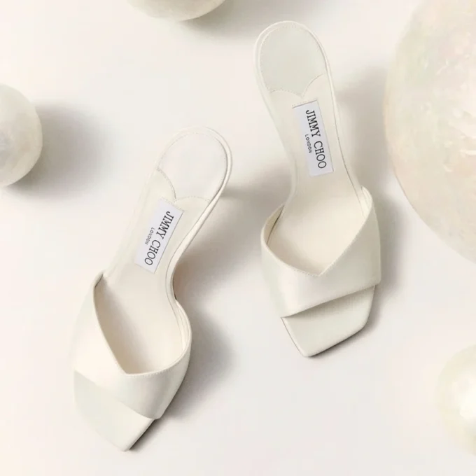 Skye 70 Ivory Satin Sandals