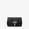Soft Bow Mini Bag Black Satin Mini Bag with Crystal Bow