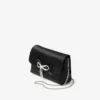 Soft Bow Mini Bag Black Satin Mini Bag with Crystal Bow