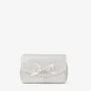 Soft Bow Mini Bag Ivory Satin Mini Bag with Crystal Bow