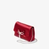 Soft Bow Mini Bag Ruby Red Satin Mini Bag with Crystal Bow