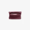 Soft Card Holder with Chain Deep Merlot Satin Cardholder with Crystal Bow