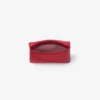Soft Card Holder with Chain Ruby Red Satin Cardholder with Crystal Bow