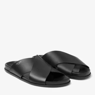 Sol Slide Black Vachetta Leather Slides