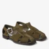 Sol Slide Moss Green Velvet Suede Sandals