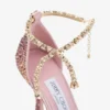 Stevie 100 Silky Blush Satin Crystal Pumps