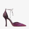 Stevie 100 Winter Bloom and Violet Orchid Mix Satin Pumps with Degrade Crystal