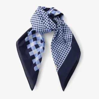Sula Bandana Marine Mix Gingham Print Cotton Bandana