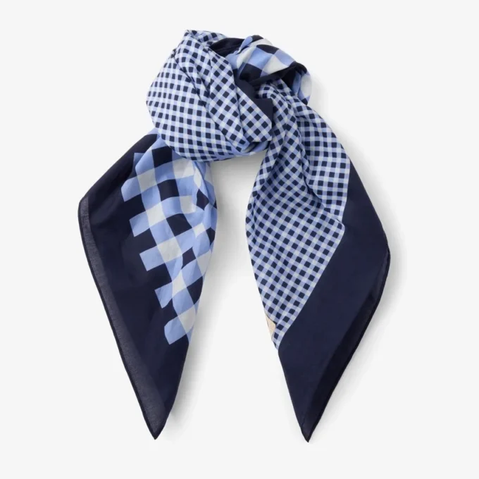Sula Bandana Marine Mix Gingham Print Cotton Bandana