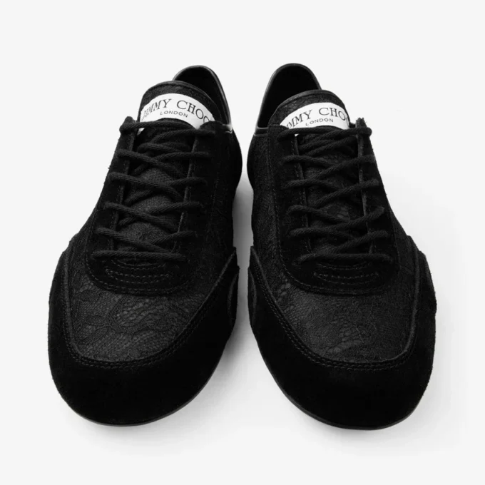 Sunny F Black Leather Mix and Jimmy Choo Lace Low Top Trainers