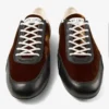 Sunny M Bronze Mix Leather and Velvet Low Top Trainers