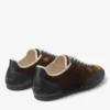 Sunny M Bronze Mix Leather and Velvet Low Top Trainers
