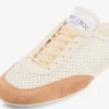 Sunny Mule F Latte and Toffee Leather Mix and Diamond Mesh Low Top Trainers