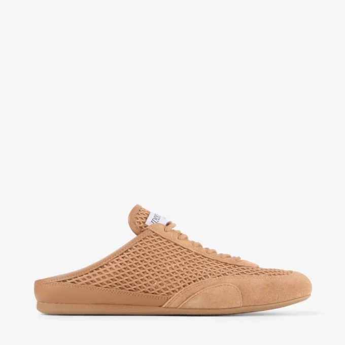 Sunny Mule F Toffee Leather Mix and Diamond Mesh Low Top Trainers