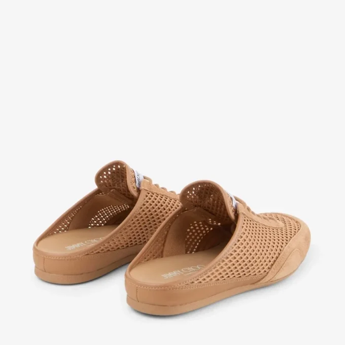 Sunny Mule F Toffee Leather Mix and Diamond Mesh Low Top Trainers