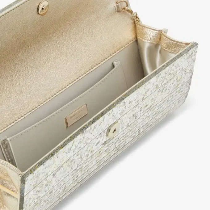 Sweetie Champagne Coarse Glitter Acrylic Clutch Bag