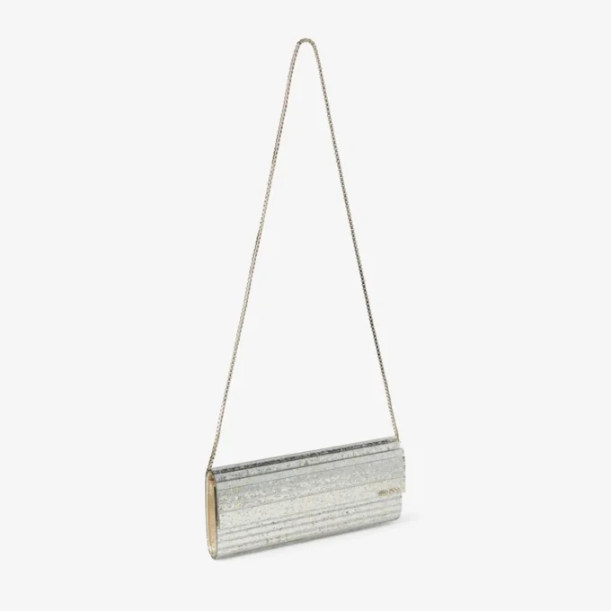 Sweetie Champagne Coarse Glitter Acrylic Clutch Bag