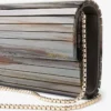 Sweetie Grey Mix Marble Effect Acrylic Clutch Bag