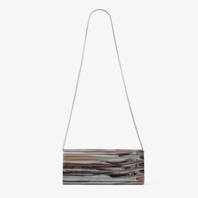 Sweetie Grey Mix Marble Effect Acrylic Clutch Bag